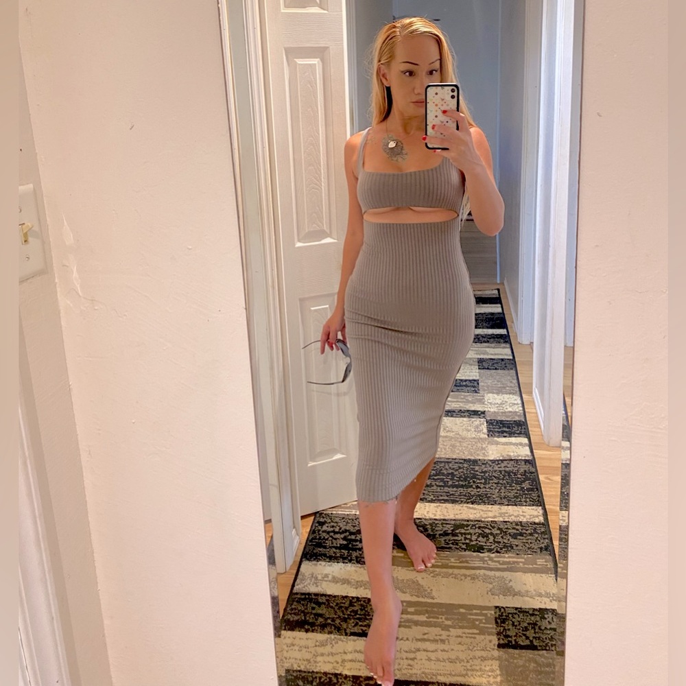 Hours cut out bodycon purple/gray dress NWT size small